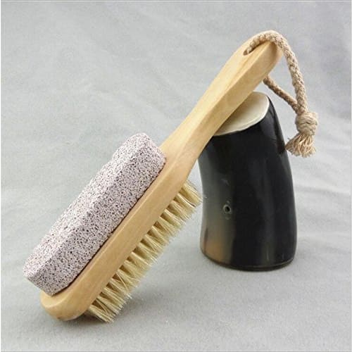 Bigmind Foot Pumice Toenail Brush, Exfoliating, Natural Bristles, Toenail and Heel File, Foot Care Brush, Clean Heels