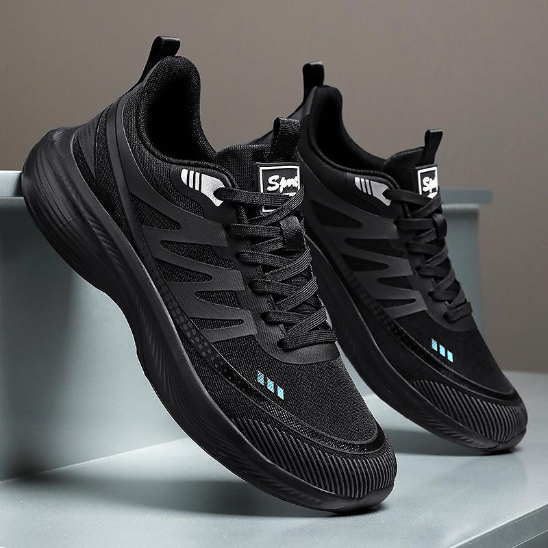 Men's Shoes, Sports Shoes, Summer Running Shoes, Trendy Flying Woven Single Shoes 2025 Lightweight Soft-soled Breathable and Non-smelly Foot Shoes