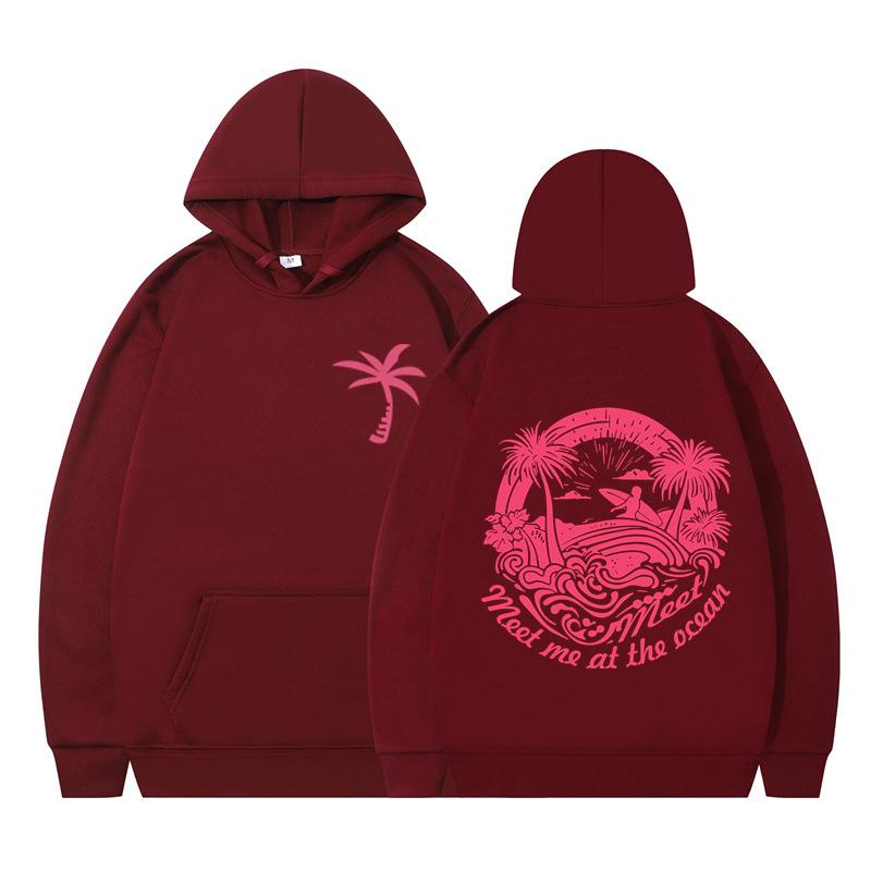 Letter Graphics Printed Hoodies Autumn Winter Casual Fleece Long Sleeved Streetwear Sweatshirts Hooded for Men Women