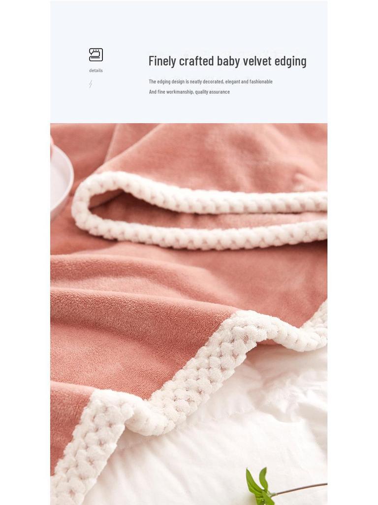 Milk Velvet Solid Color Blanket - Thick, Warm Flannel Gift for Office Naps & Air Conditioning