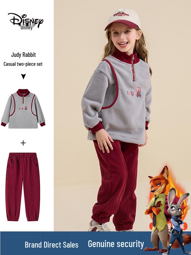 

Disney Girls Fleece Two-Piece Set - 2025 Stylish Long-Sleeve Warm Outfit 120cm