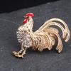 Zodiac Rooster Brooch Pin for Men and Women Chinese Zodiac Year Accessory Metal Animal Badge Lapel Pin