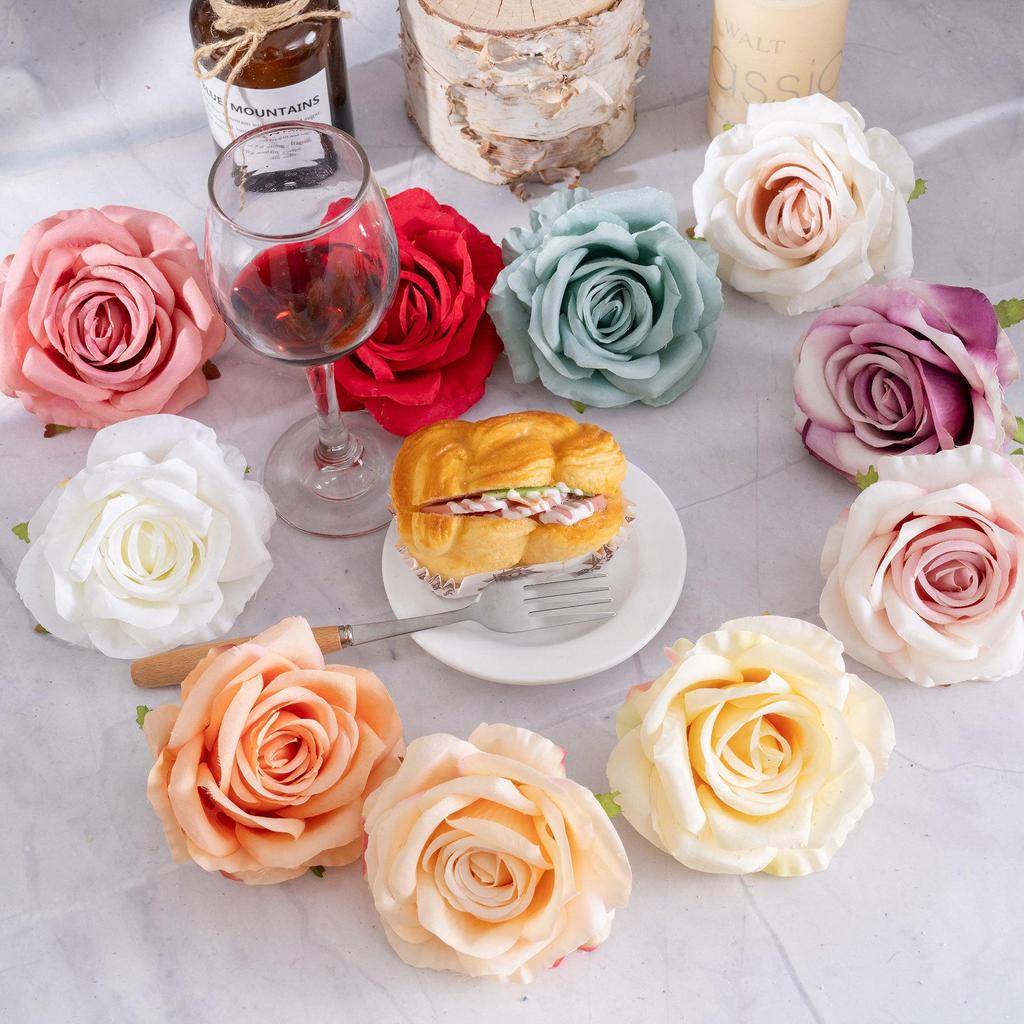 Artificial Rose Heads Bouquet for Home Decor & Wedding Wall Decorations
