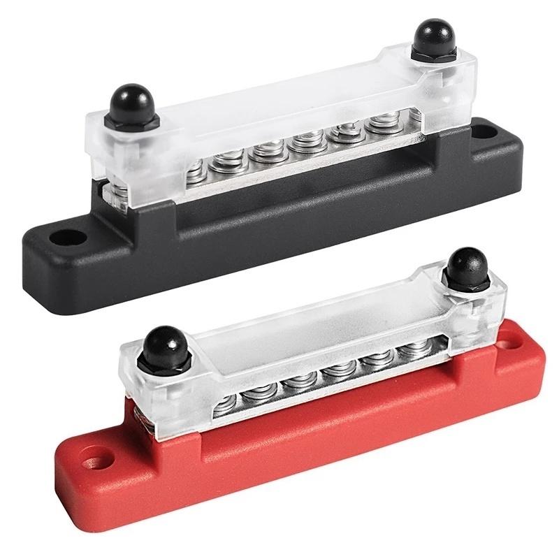 M6 Terminal Block dc Bus Bar 12v 1/4 Inch Stud 150A Electric BusBar 12v Power current distributor For Truck Boat accessories