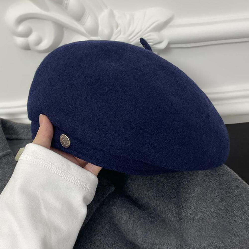 2025 Autumn Winter Women Wool Berets for Elegant Lady Versatile Female Painter Hats Solid Color Fashion Decorative Vintage Cap