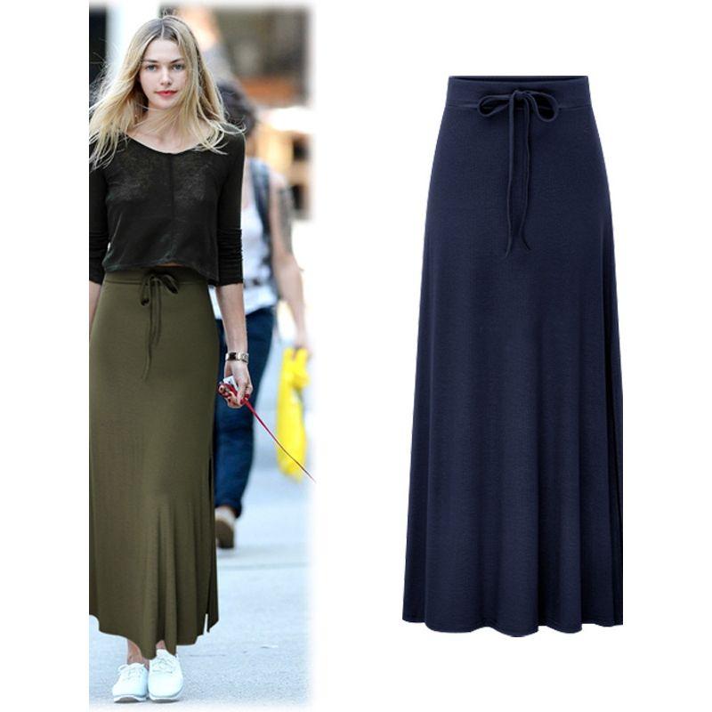 Solid Color Lace up Waist Hugging Skirt Solid Lace-up Sheath Skirt for Women