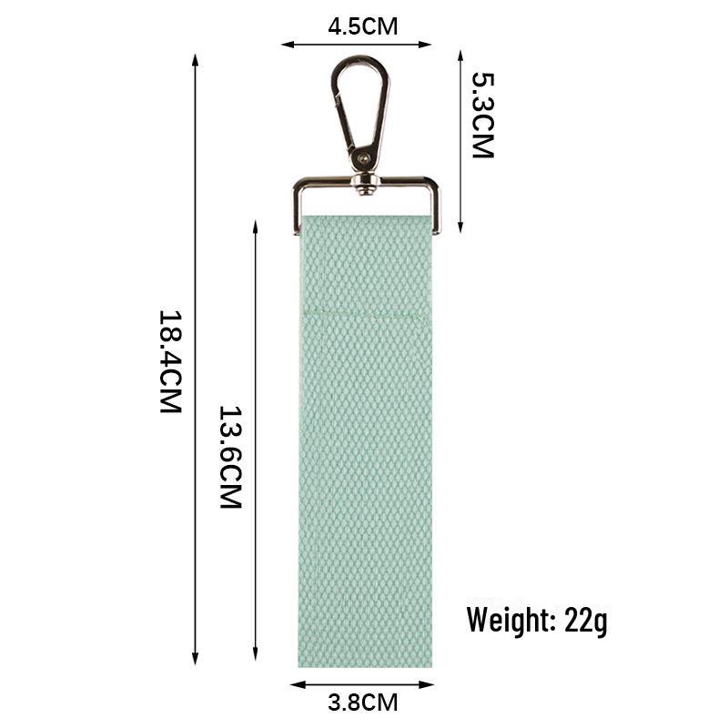 Personalized Pure Cotton Canvas Belt Keychain with Contrast Colors – Handmade INS Style