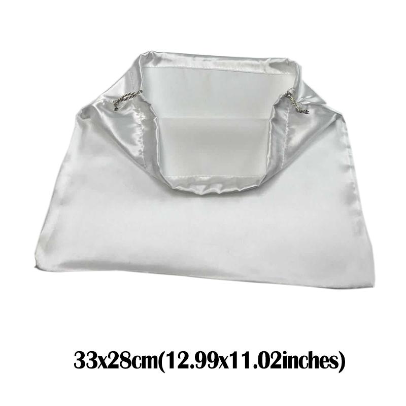 Schwarzer seidiger Satin Kordelzugbeutel Geschenkverpackung Make-up Aufbewahrungsbeutel Wiederverwendbar Staubdicht Reise Schuhe Kleidung Verpackungsbeutel