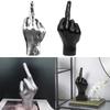 Resin Vertical Middle Finger Craft Sculpture Funny Gesture Statue for Desk and Living Room