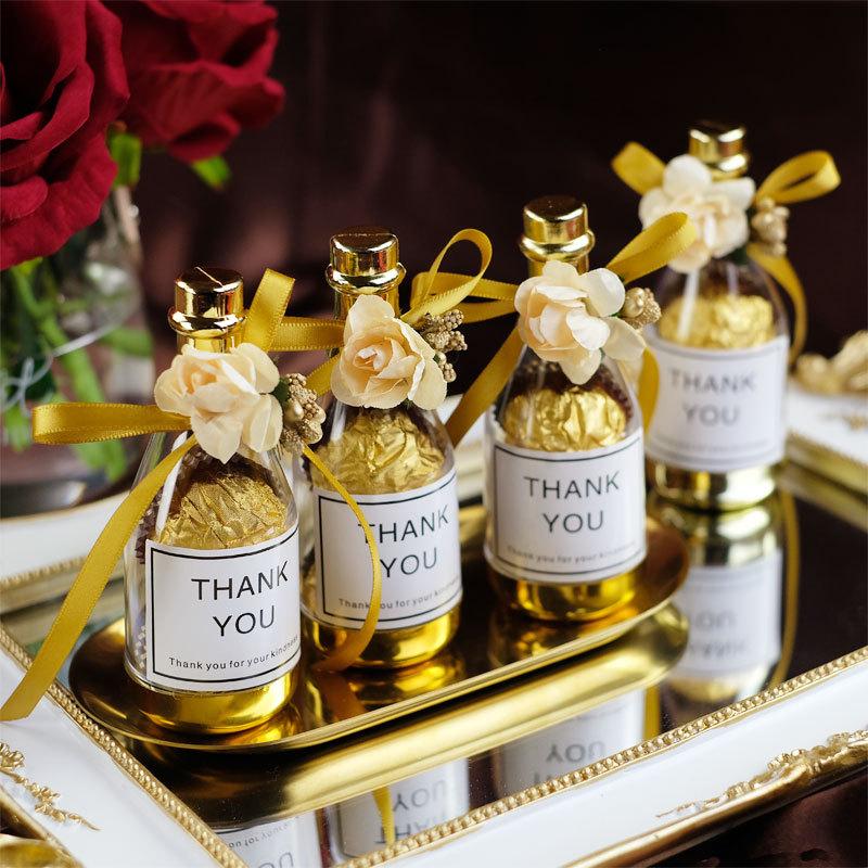 10 Stück DIY Hochzeits-Süßigkeitenbox Champagnerflasche Plastik Gastgeschenk-Box Behälter Party-Geschenkbox für Babyparty Hochzeitsfeier Dekoration
