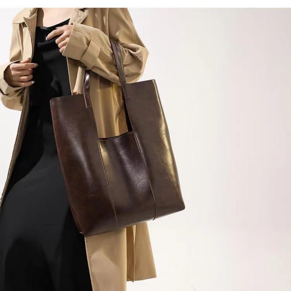 Large-capacity tote bag, women's autumn and winter new high-end texture niche simple leisure shoulder commuting bag