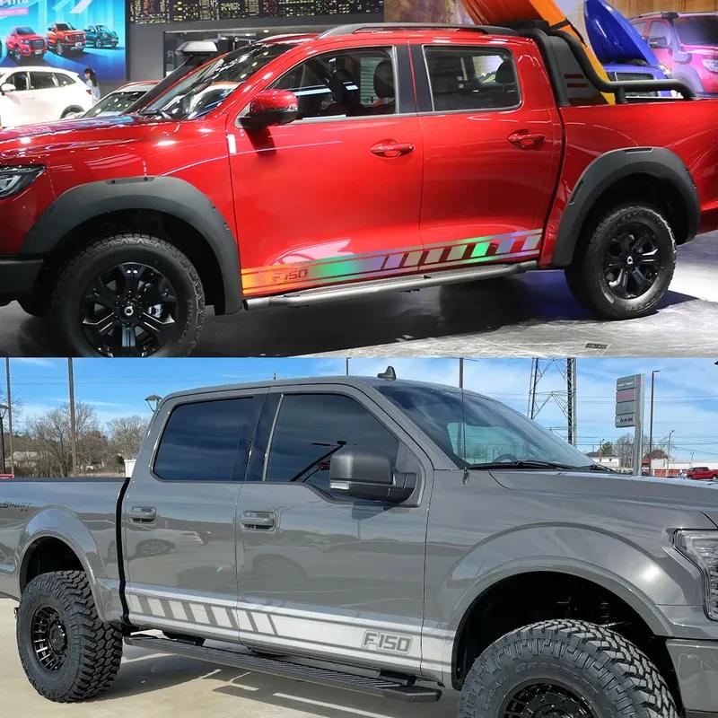 Pickup Door Side Stickers For Ford F 150 Raptor Truck Graphics Skirt Stripes Decor Decals Vinyl Cover Auto Tuning Accessories