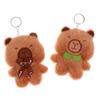 Capibara Plush Keychain Cartoon Capybara Stuffed Doll Pendant Car Key Ring Backpack Bag Decor Kid Gift