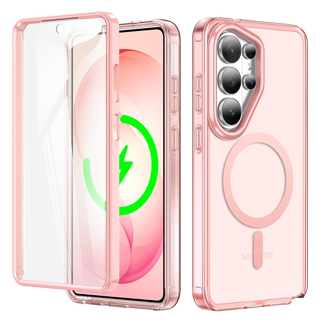 Applicable To Samsung S26Ultra 2-in-1 Magnetic Mobile Phone Case S25Ultra Transparent S24 Anti-drop Protective Case