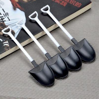 10Pcs Plastic Disposable Mini Shovel Spoon Potted Ice Cream Cake Spoon for Kids Dessert Tea Coffee Spoons Party Supplies