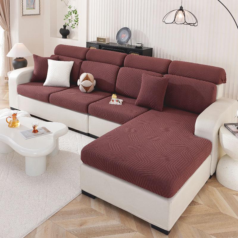 Lanmolife 1Pc Thick Jacquard Sofa Seat Cushion Cover Super Elastic Sofa Covers Spandex Non-Slip Furniture Protective Covers