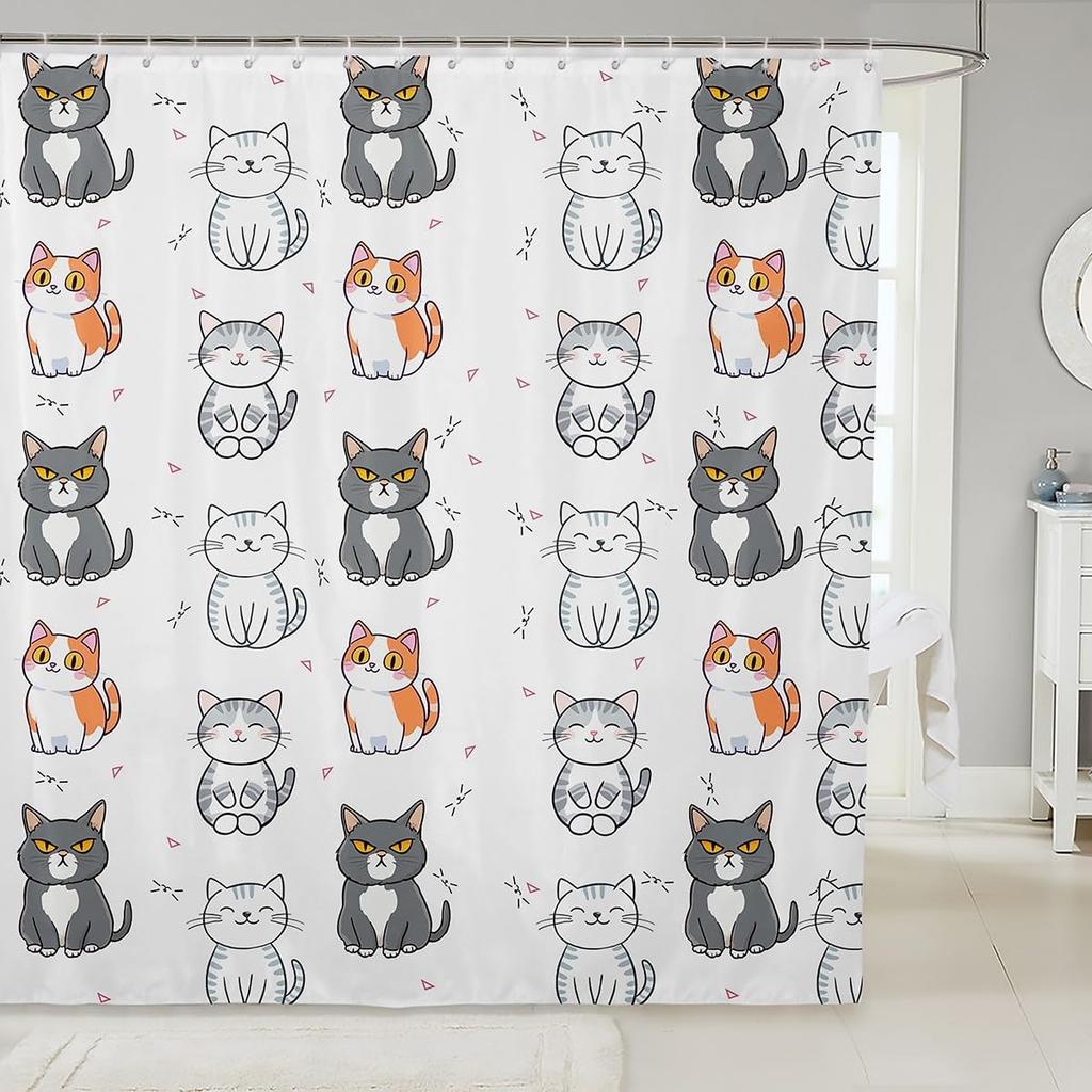 Boys Girls Japanese-Style Shower Curtain Red Cherry Bath Curtain Mount Fuji Bathroom Accessories Teens Bedroom Decor