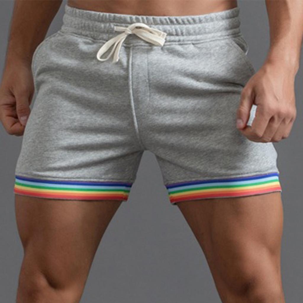 Stylish Men's Swim Shorts with Rainbow Hem, Quick-Dry Fabric, for Beach, Pool, Gym Model LZF250300, Sizes S-XXL