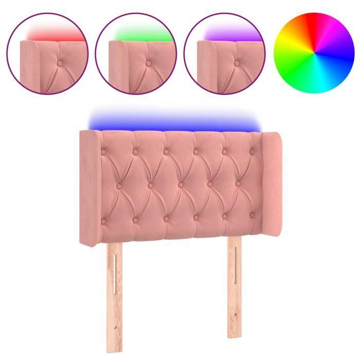VidaXL LED Headboard Bedroom Furniture Single Bed Accessory Headboard Bed Frame Interior Pink 3123607