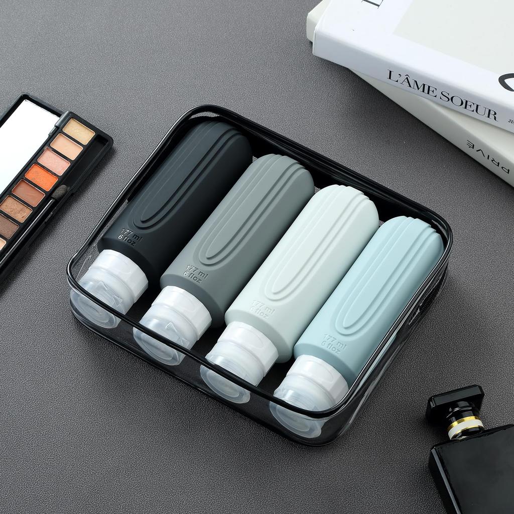 Reiseflasche Toilettenartikel, TSA-zugelassener 3 oz Reisebehälter bisphenolfrei auslaufsicher nachfüllbar flüssiges Silikon quetschbar liu