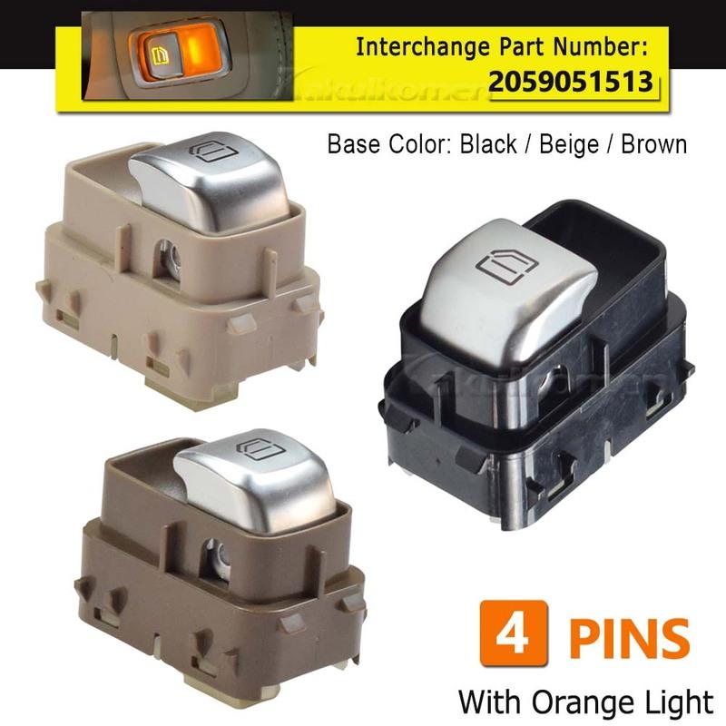 A2059051513 2059051513 Black/Beige/Brown Passenger Side Power Window Switch For Mercedes-Benz C V-Klasse Vito GLC W205 2014-