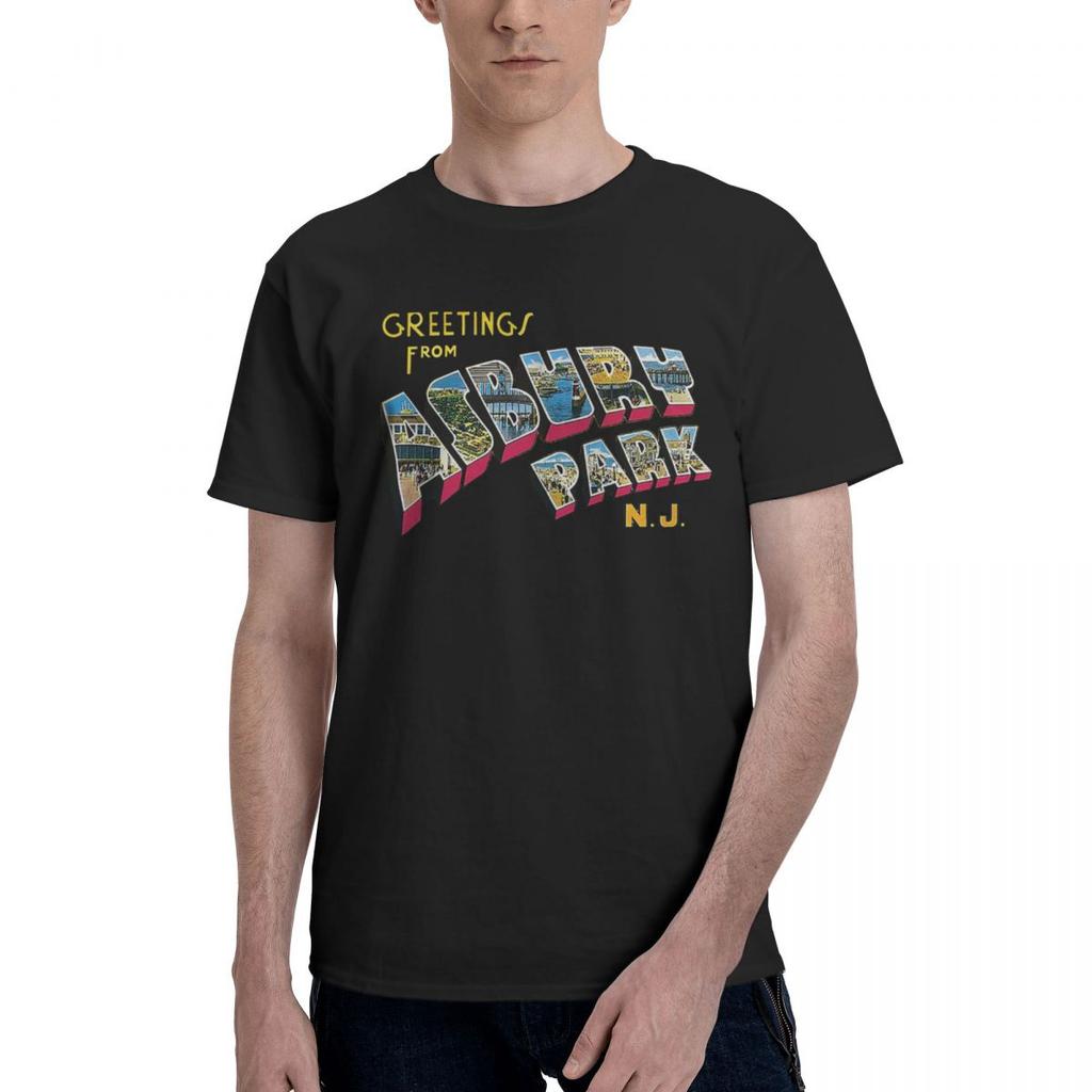 Greetings From Asbury Park NJ 1 100 Cotton Casual Breathable Confortable T Shirt High End Mens Clothing Clothes Men