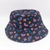 New printed pattern bucket hat printed trendy brand sun hat sun hat men's and women's seaside sun protection hat