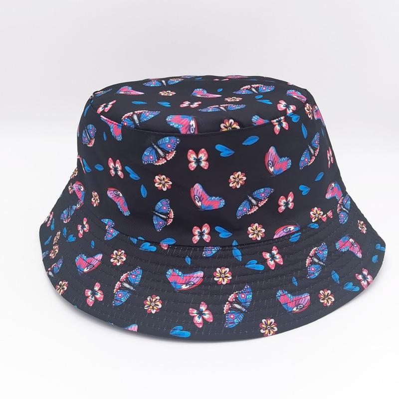 New printed pattern bucket hat printed trendy brand sun hat sun hat men's and women's seaside sun protection hat