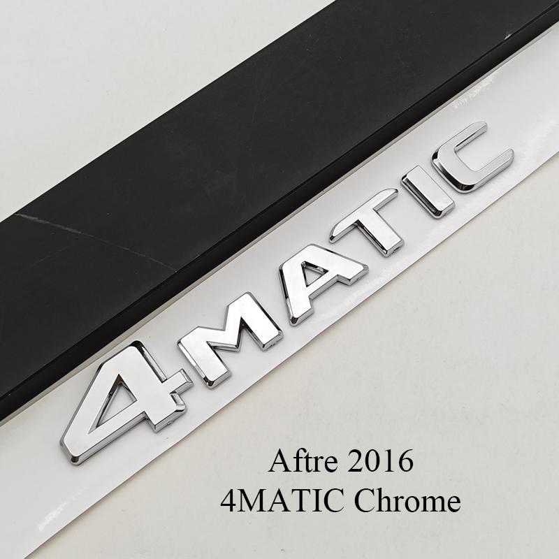 3D ABS Chrome Black Car Letters Logo 4MATIC Emblem Sticker Nameplate Rear Trunk Badge For Mercedes Benz 4MAITC Acciessories