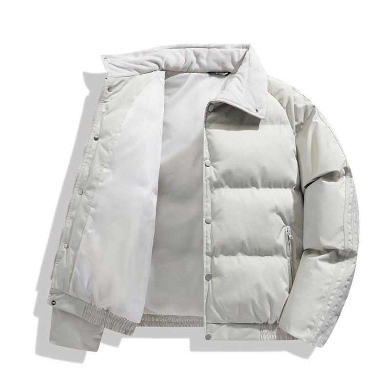 Winter Neuer Herren Baumwollmantel Einfarbige Verdickte Lockere Jugend Hong Kong Stil Revers Baumwollmantel Herren Stil