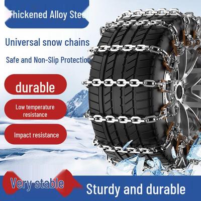 Universal Car Tire Anti-Skid Chains for Sedans, Pickups, SUVs, and Vans - Ideal for Snow and Off-road Conditions.