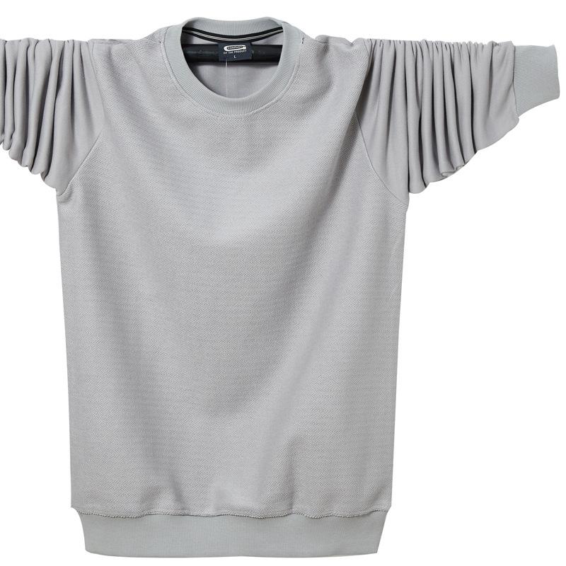 

Новые свободные ткани высокого качества большого размера мужская теплая повседневная спортивная легкая мягкая немнущаяся дышащая футболка с длинным рукавом XXXXL светло-серый