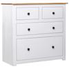 Day and Night - Day and Night White Panama Style Solid Pine Wood Sideboard 80x40x83 Cm