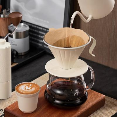 Coffee Filter Cone Stainless Steel Hand Drip Pour Over Coffee Funnel with Spiral Ribs Dishwasher Safe V-Shaped Coffee Filter
