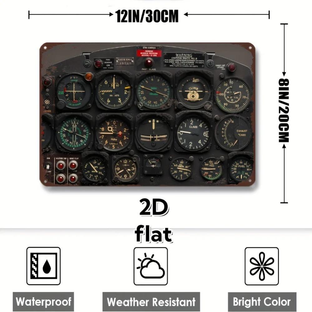 Vintage Aviation Aluminum Sign 12x8 inch Rustic Industrial Decor Metal Wall Art