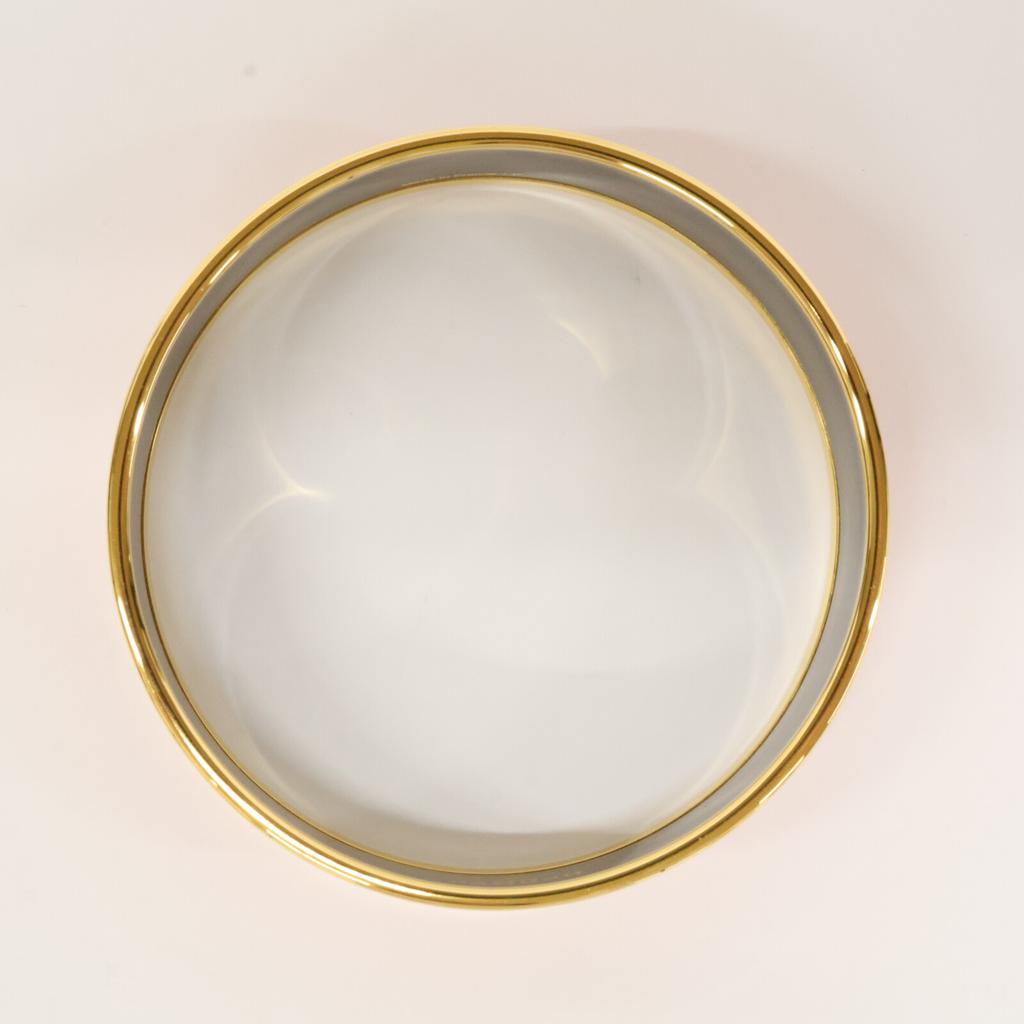 HERMES [Excellent condition] GM enamel caleche Bangle Orange / goldUsed