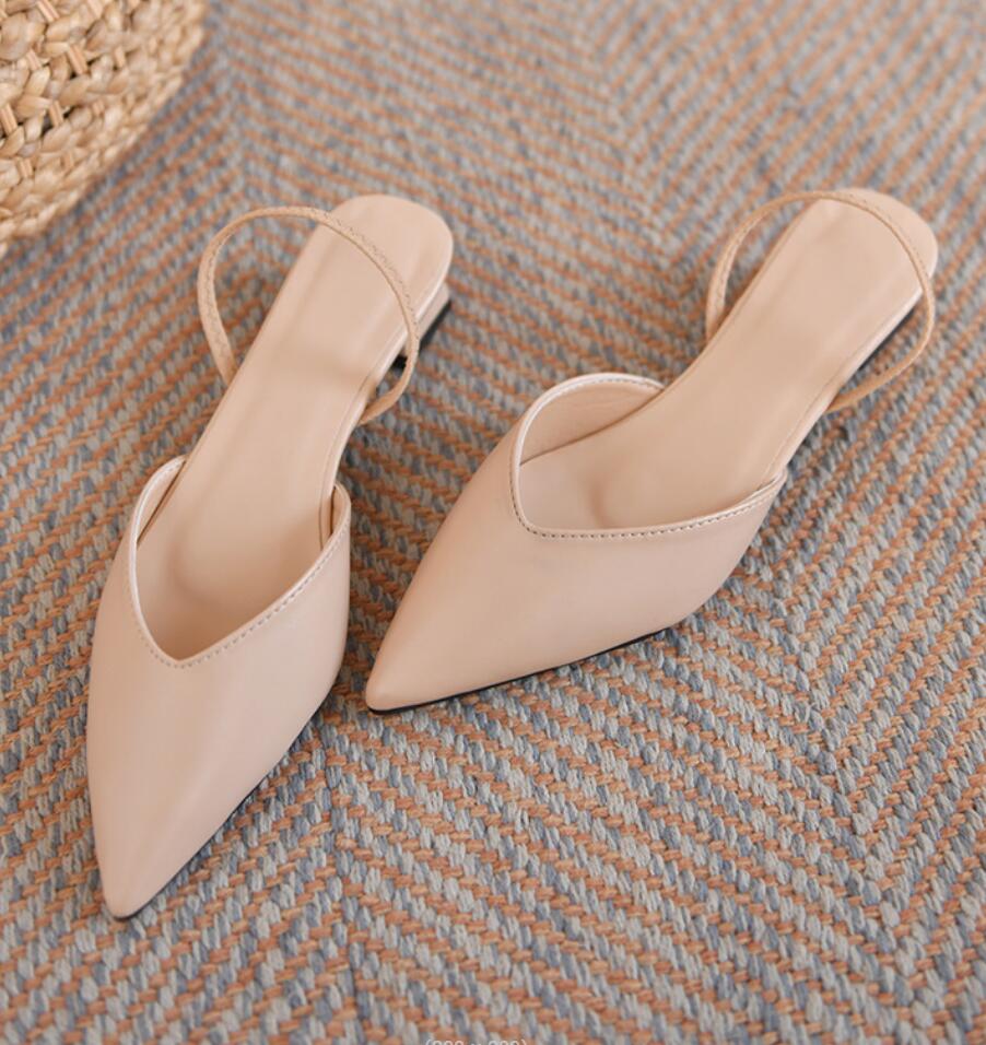 Fashion Shoes for Women 2024 Hot Sale Slingbacks Women's High Heels Fashion Shallow Mouth Office and Career Sexy Slip-on Toe Cap Sandals