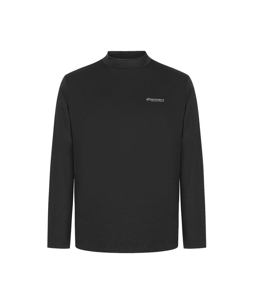 DISCOVERY EXPEDITION Men'S Mock Neck Long Sleeve T-Shirt (Black)