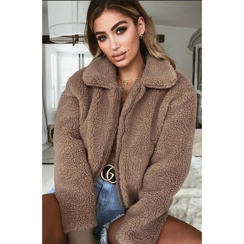 HNXC Jaquetas e casacos femininos vintage casual cor sólida estampa outono inverno manga comprida gola polo