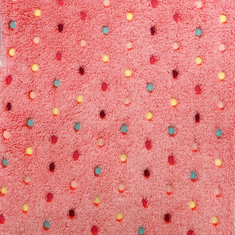 Polka Dot Double-Sided Flannel Fleece Fabric for Blankets, Pajamas, Cushions, Pet Beds
