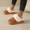 Elastic Autumn and Winter Snow Boots Two Wear Women's Platform Slippers Plush Warm Outside Wear Plush Internet Celebrity Fluffy Sandals