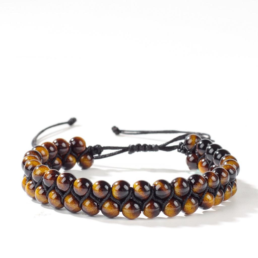 New Personality Trend Jewelry Bracelets Braided Bead Bracelets Bracelets Men's Dark Tiger's Eye Stone Bracelets
