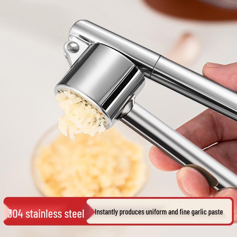 Zinc Alloy & Stainless Steel 304 Garlic Press: Manual Peeler, Crusher, Mince, Stir, Paste, Mash Tool
