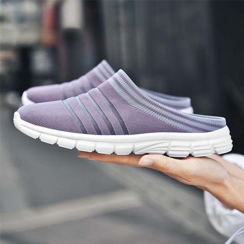 Summer Men Outdoor Sandals Lightweight Breathable Slip-on Casual Women Indoor Slippers Soft and Anti-slip Mesh Upper Sneakers