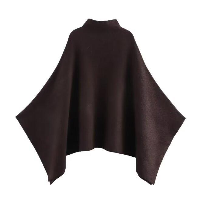 European and American Style, New Women's Clothing, Foreign Style Stand-up Collar Knitted Cape Jacket 3739/324/700