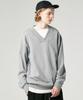 STUDIO 235 Loose Fit V-Neck Sweatshirt Melange Gray