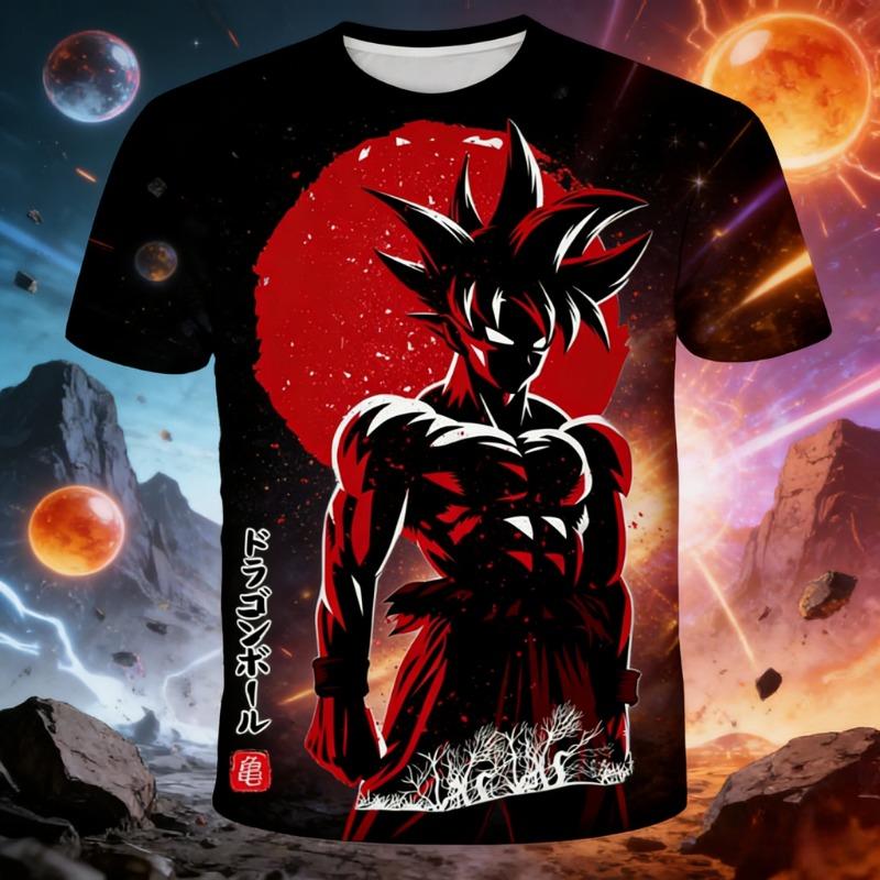 2026 Summer Dragon Ball T Shirt Kids Tops Tee Anime Figures Son Goku Super Saiyan T-shirt Boys T-shirts Children Short Sleeve
