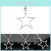Fashionable Vintage Silver Hollow Star Pendant Necklace For Men And Women In 36x33mm Size