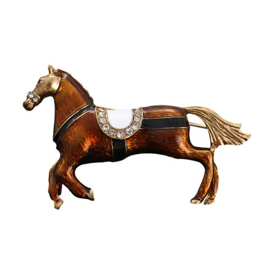1/2Pcs Vintage Running Horse Brooch Sweater Cardigan Coat Business Suit Animal Lapel Pin Men Women Fashion Jewelry Clothing Accessories