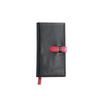 (Seal Al) Genuine Leather Notebook Cover, B6 Size, Vertical, Slim, with Belt, Two-Tone, Fits Weeks MEGA (01. Black/Red)